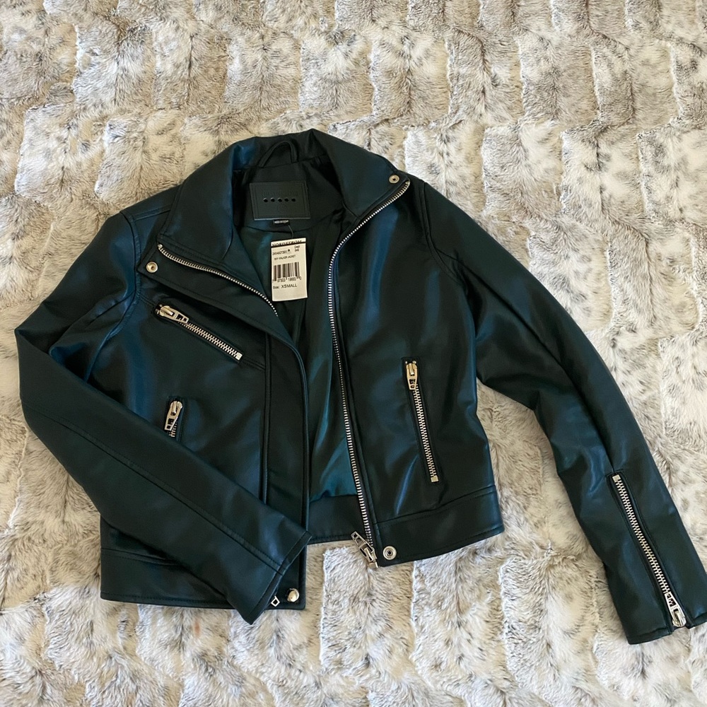 Blank NYC Dark Green Leather Jacket